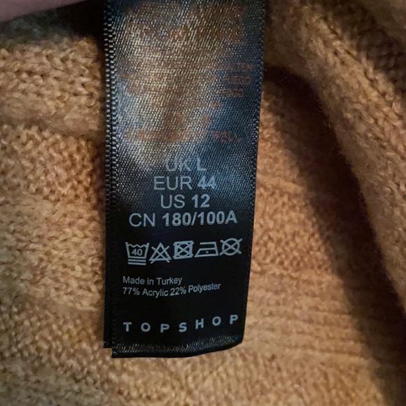 Topshop Camel Long Cardigan Sweater Size 12 New - Picture 6 of 6